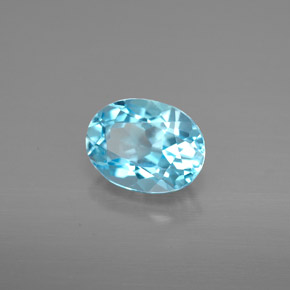 Topaze bleue naturelle coupe ovale, 1,54 ct, VVS-VS