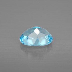 Topaze bleue naturelle coupe ovale, 1,54 ct, VVS-VS