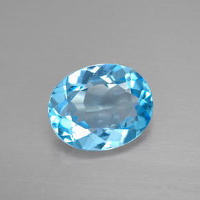 Topaze bleue naturelle coupe ovale, 2,89 ct, VS