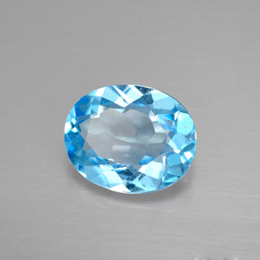 Topaze bleue naturelle coupe ovale, 2,89 ct, VS
