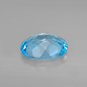 Topaze bleue naturelle coupe ovale, 2,89 ct, VS