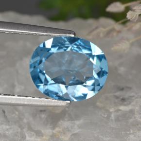 Topaze bleue naturelle coupe ovale, 2,35 ct, VS