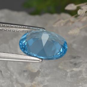 Topaze bleue naturelle coupe ovale, 2,35 ct, VS