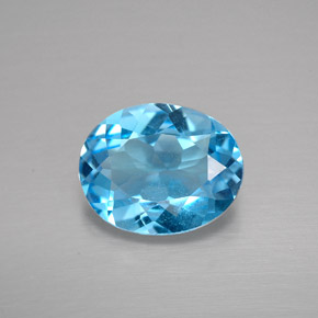 Topaze bleue naturelle coupe ovale, 2,69 ct, VS