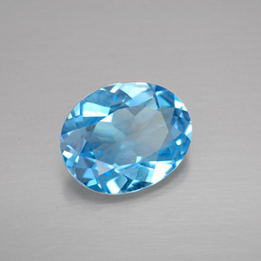 Topaze bleue naturelle coupe ovale, 2,69 ct, VS