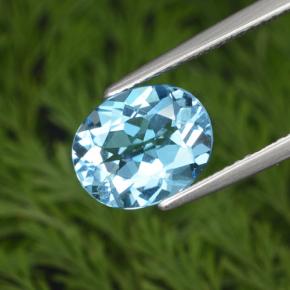 Topaze bleue naturelle coupe ovale, 3,10 ct, VS