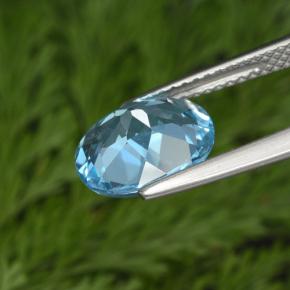 Topaze bleue naturelle coupe ovale, 3,10 ct, VS