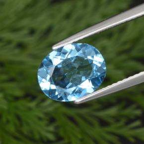 Topaze bleue naturelle coupe ovale, 2,69 ct, VS