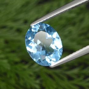 Topaze bleue naturelle coupe ovale, 2,69 ct, VS