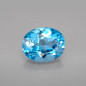 Topaze bleue naturelle coupe ovale, 2,81 ct, VS