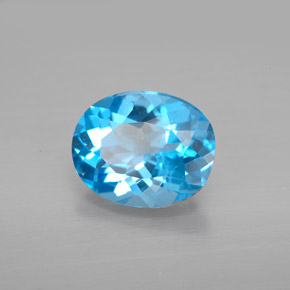 Topaze bleue naturelle coupe ovale, 2,81 ct, VS