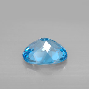 Topaze bleue naturelle coupe ovale, 2,81 ct, VS