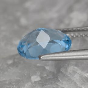 Topaze bleue naturelle coupe ovale, 3,32 ct, VVS-VS