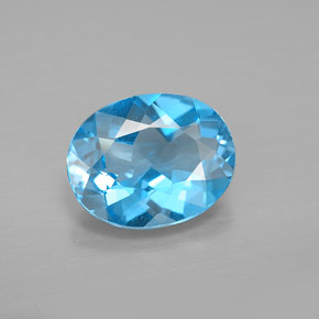 Topaze bleue naturelle coupe ovale, 2,56 ct, VVS-VS