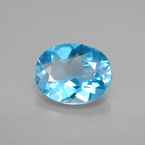 Topaze bleue naturelle coupe ovale, 2,56 ct, VVS-VS