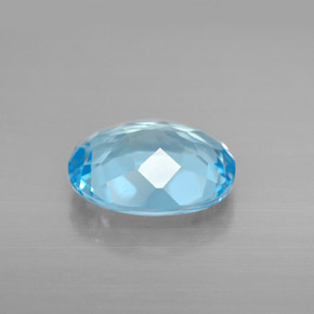 Topaze bleue naturelle coupe ovale, 3,21 ct, VVS-VS