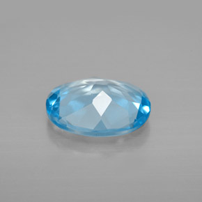 Topaze bleue naturelle coupe ovale, 2,87 ct, VVS-VS