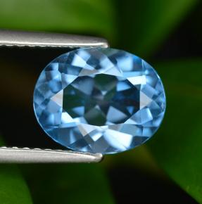 Topaze bleue naturelle coupe ovale, 3,07 ct, VVS-VS