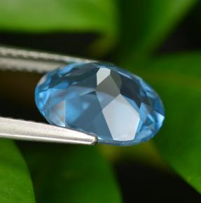 Topaze bleue naturelle coupe ovale, 3,07 ct, VVS-VS