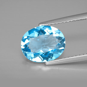 Topaze bleue naturelle coupe ovale, 2,73 ct, VVS-VS
