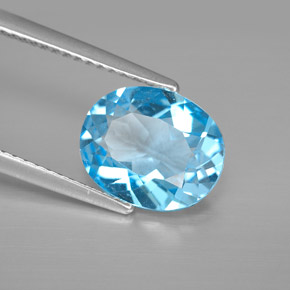 Topaze bleue naturelle coupe ovale, 2,73 ct, VVS-VS
