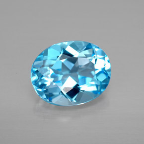 Topaze bleue naturelle coupe ovale, 3,50 ct, VVS-VS