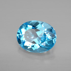 Topaze bleue naturelle coupe ovale, 3,50 ct, VVS-VS