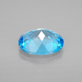 Topaze bleue naturelle coupe ovale, 3,09 ct, VVS-VS