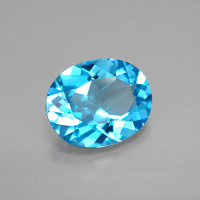 Topaze bleue naturelle coupe ovale, 2,84 ct, VVS-VS