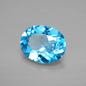 Topaze bleue naturelle coupe ovale, 2,84 ct, VVS-VS