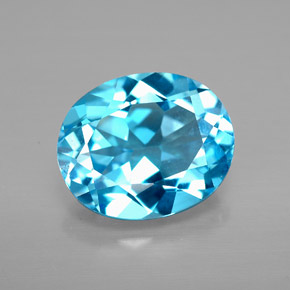 Topaze bleue naturelle coupe ovale, 4,17 ct, VVS-VS