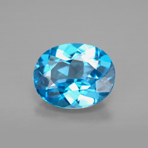 Topaze bleue naturelle coupe ovale, 2,88 ct, VVS-VS