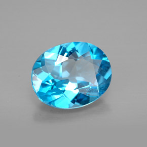 Topaze bleue naturelle coupe ovale, 2,88 ct, VVS-VS