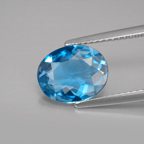 Topaze bleue naturelle coupe ovale, 2,41 ct, VVS