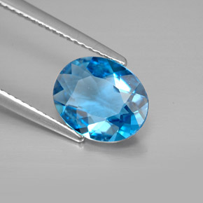 Topaze bleue naturelle coupe ovale, 2,41 ct, VVS