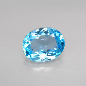 Topaze bleue naturelle coupe ovale, 3,01 ct, VVS