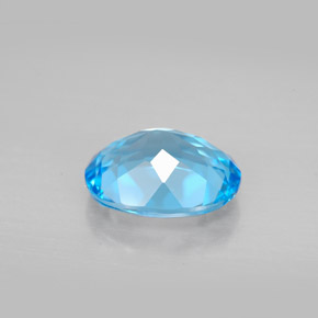 Topaze bleue naturelle coupe ovale, 3,01 ct, VVS