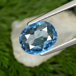 Topaze bleue naturelle coupe ovale, 2,09 ct, VVS
