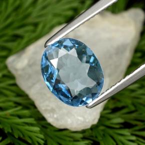 Topaze bleue naturelle coupe ovale, 2,09 ct, VVS