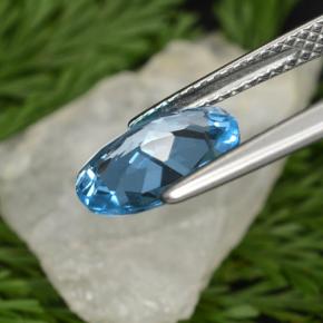 Topaze bleue naturelle coupe ovale, 2,09 ct, VVS