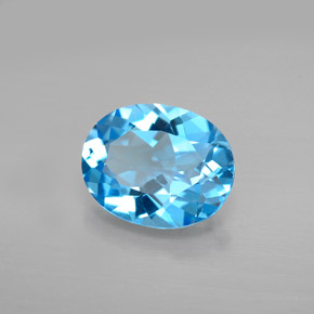 Topaze bleue naturelle coupe ovale, 2,91 ct, VVS