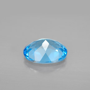 Topaze bleue naturelle coupe ovale, 2,91 ct, VVS