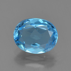 Topaze bleue naturelle coupe ovale, 2,26 ct, VS
