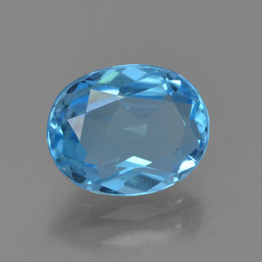 Topaze bleue naturelle coupe ovale, 2,26 ct, VS