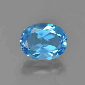 Topaze bleue naturelle coupe ovale, 2,31 ct, VS