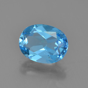 Topaze bleue naturelle coupe ovale, 2,31 ct, VS