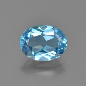 Topaze bleue naturelle coupe ovale, 1,99 ct, VVS