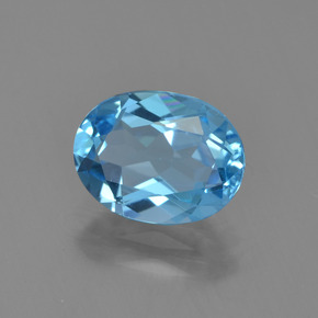 Topaze bleue naturelle coupe ovale, 1,99 ct, VVS