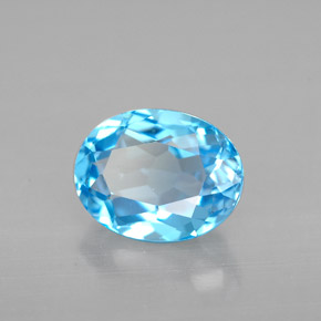 Topaze bleue naturelle coupe ovale, 2,50 ct, VVS