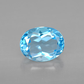 Topaze bleu suisse naturelle coupe ovale, 2,46 ct, VVS